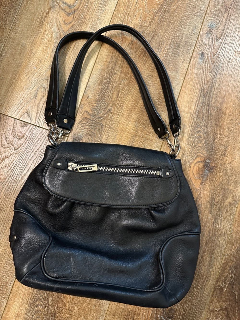 Cole Haan backpack purse black leather convertible straps - Picture 6 of 9